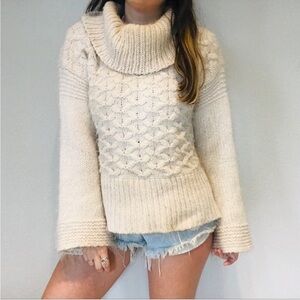 Anthropologie Sleeping on Snow Cowl Neck Sweater